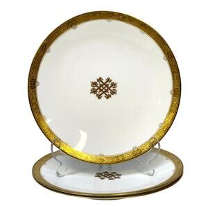 'Escalier de Cristal' Paris Antique Late 1800's Gilded Plates-Set of 3-Exquisite